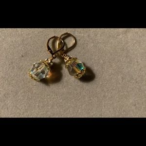 Gold-Tone and 10mm Swarovski Crystal Earrings